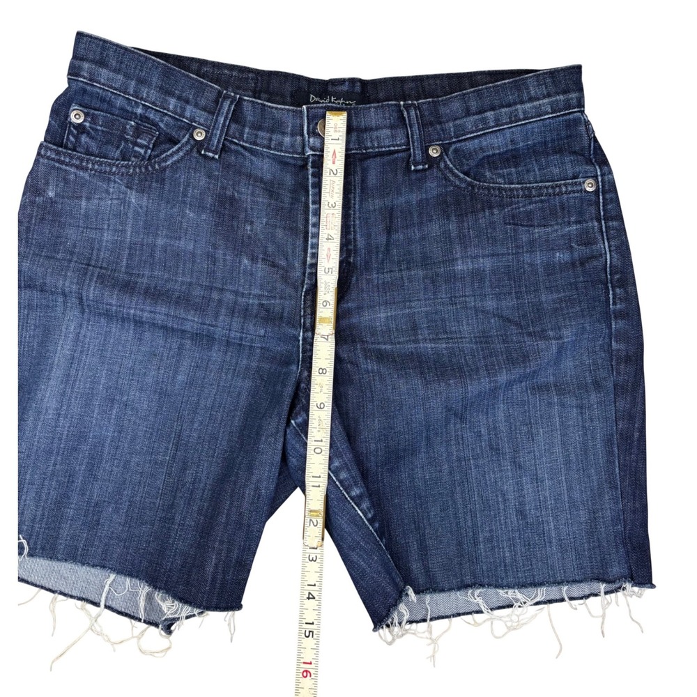 David Kahn Womens Dark Wash Raw Hem Denim Jean Shorts Size 10 - Picture 3 of 9